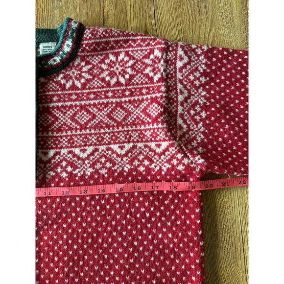 L.L. Bean Women's Vtg Merino Lambswool Snowflake Sweater Size Small - Picture 5 of 7
